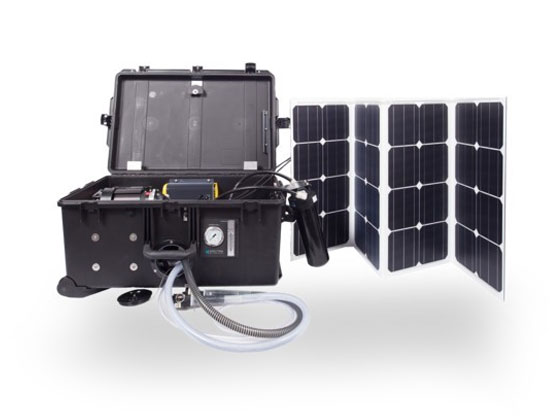 SPECTRA AQUIFER 200 POWER PACK SOLAR The Aquifer 200 Power Pack Solar can be connected to a 12/24VDC power source like a car battery, 100-260VAC 50/60 Hz wall outlet or generator, or run independen