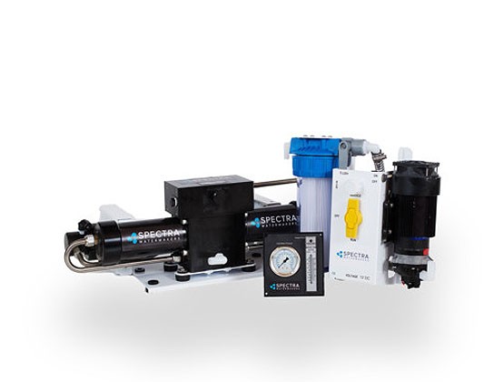 SPECTRA VENTURA 200T WATERMAKER The Ventura 200T watermaker is the same size and configuration as the Ventura 150, but uses a higher displacement Clark Pump to produce more water.