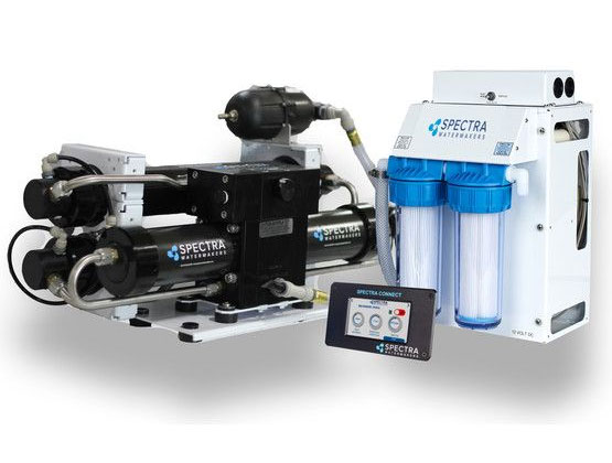 SPECTRA NEWPORT 400C COMPACT WATERMAKER The Newport 400c Compact operates on as little as 15 watts per gallon (4 watts per liter), making it possible to run your system on a small generator, solar, wi