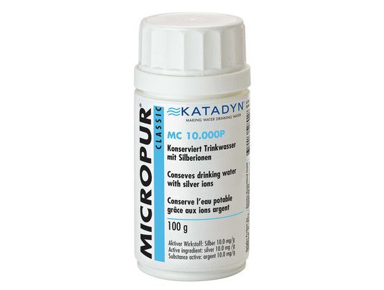 KATADYN MICROPUR CLASSIC MC 10,000P The effect of Katadyn Micropur Classic MC 10.000P (Powder) is based on the bacteriostatic and bactericidal properties of silver.
