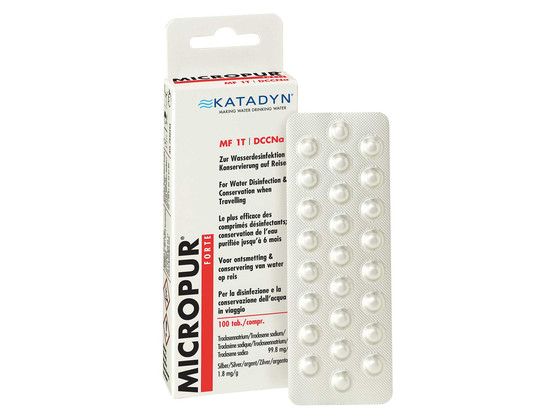 KATADYN MICROPUR FORTE MF 1T DCCNa Fast and effective water disinfection for clear water. Essential item for any traveller to avoid contaminated water